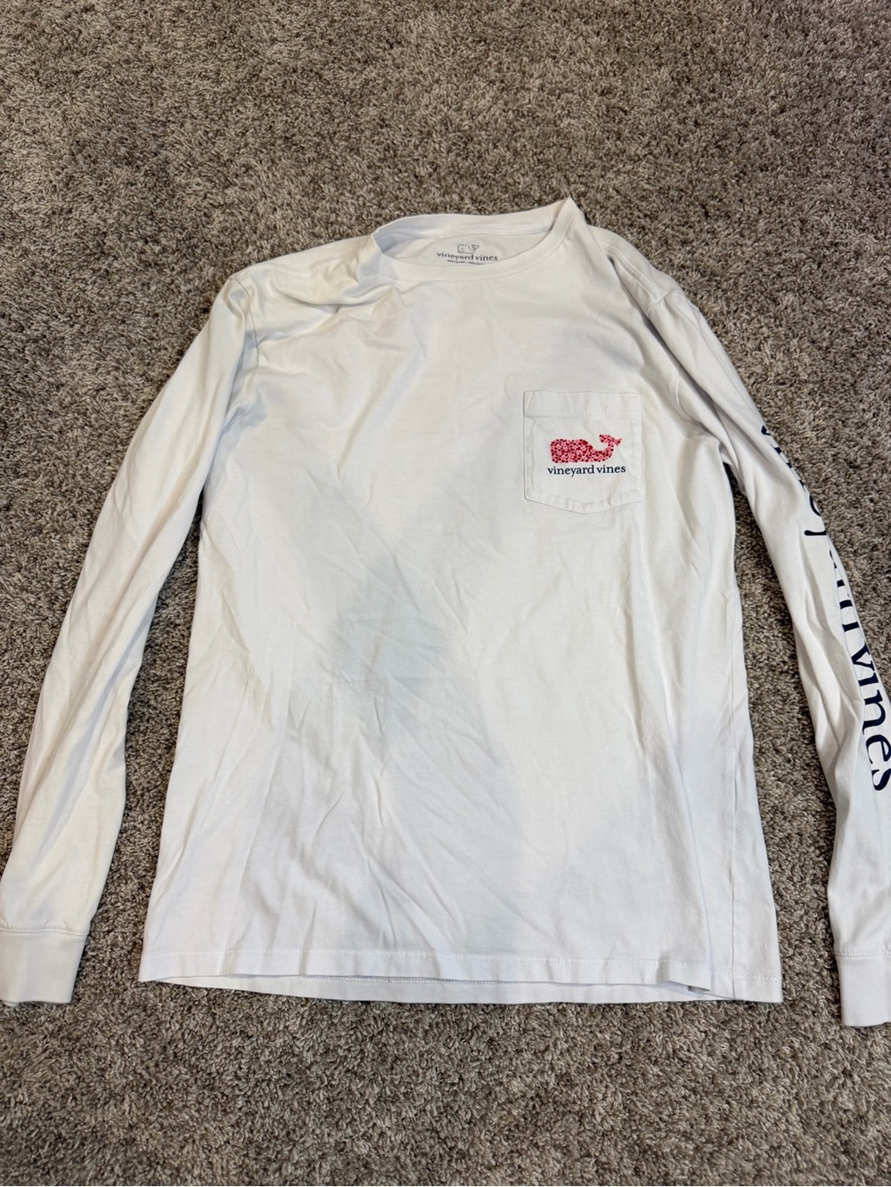 Vineyard Vines White Long-Sleeve Pocket Tee - Valentine’s Day Edition